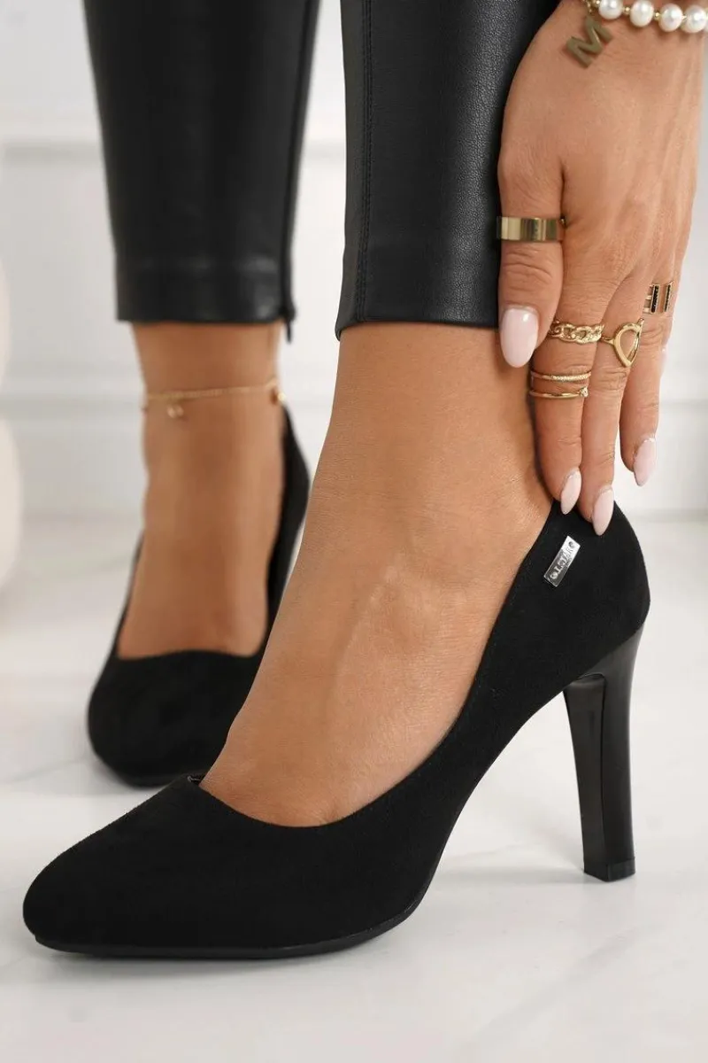 Best Boto Klasyczne Czółenka Na Słupku Zamszowe Czarne Eliana