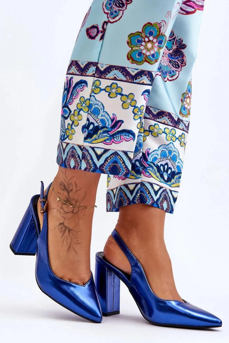 Clearance Klasyczne Czółenka W Szpic Na Słupku Niebieskie My Love Damskie Czółenka Klasyczne|Czółenka Na Słupku