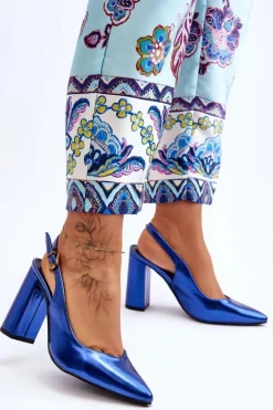 Clearance Klasyczne Czółenka W Szpic Na Słupku Niebieskie My Love Damskie Czółenka Klasyczne|Czółenka Na Słupku