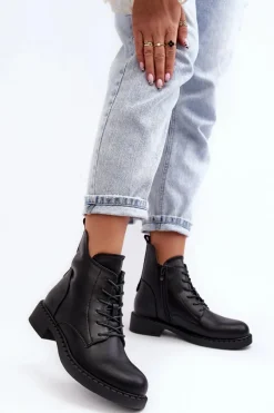 Botki Sznurowane|Czarne Botki><noscript><img width=