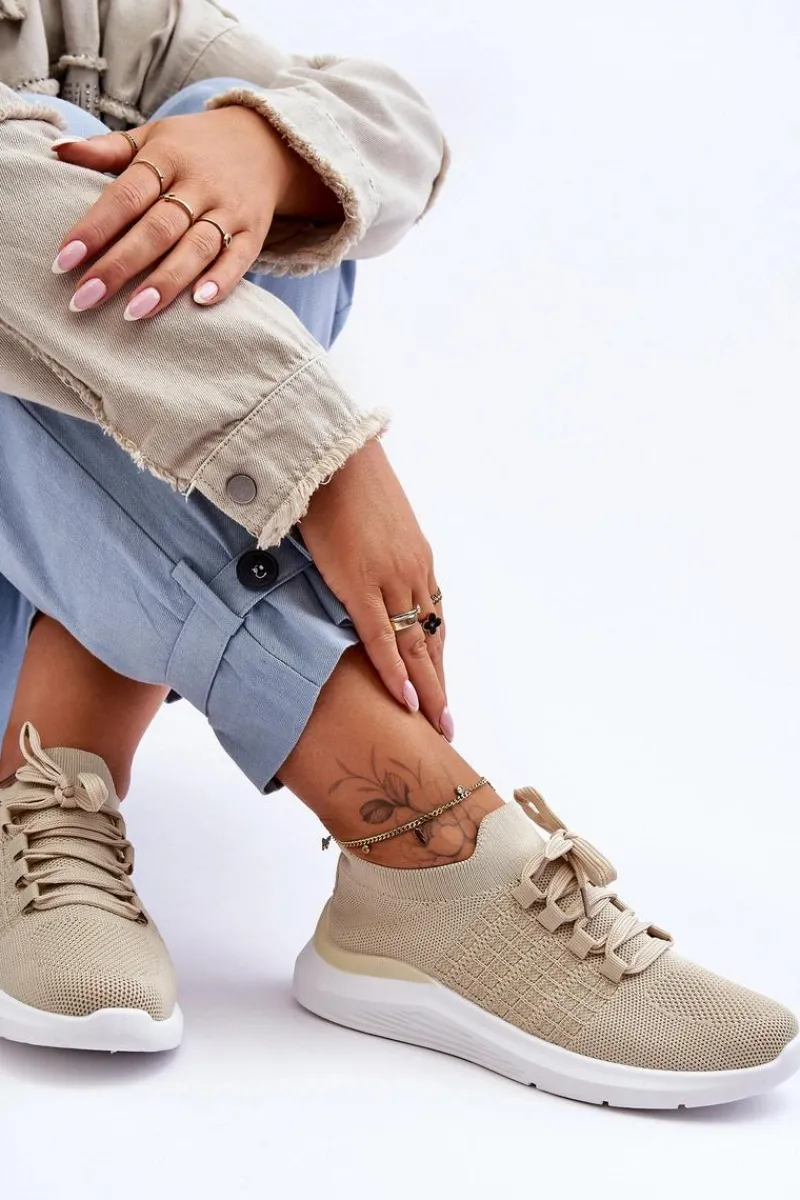 Boto Klasyczne Damskie Buty Sportowe Beżowe Nikilla