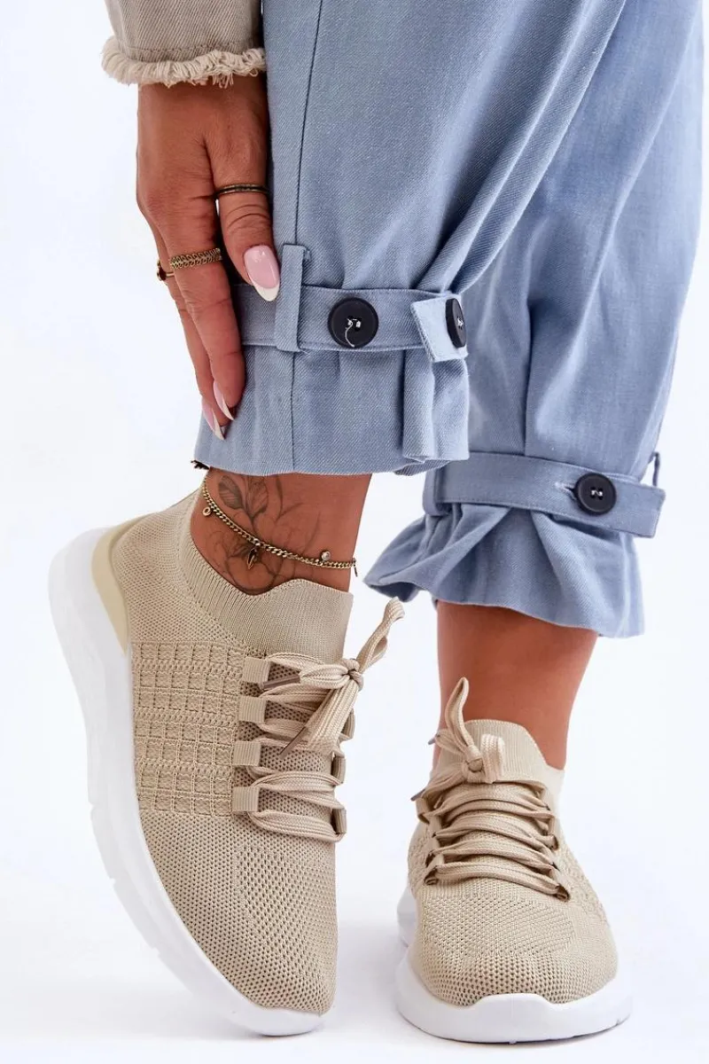 Boto Klasyczne Damskie Buty Sportowe Beżowe Nikilla