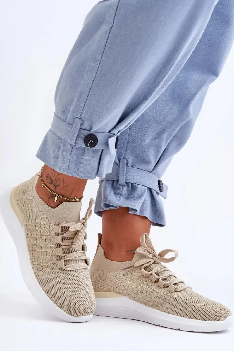 Boto Klasyczne Damskie Buty Sportowe Beżowe Nikilla