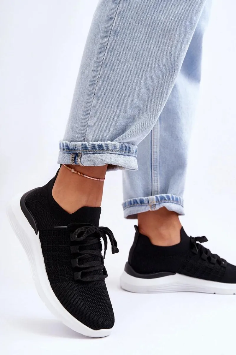 Klasyczne Damskie Buty Sportowe Czarne Nikilla Damskie Buty Sportowe Na Platformie|Sneakersy Damskie