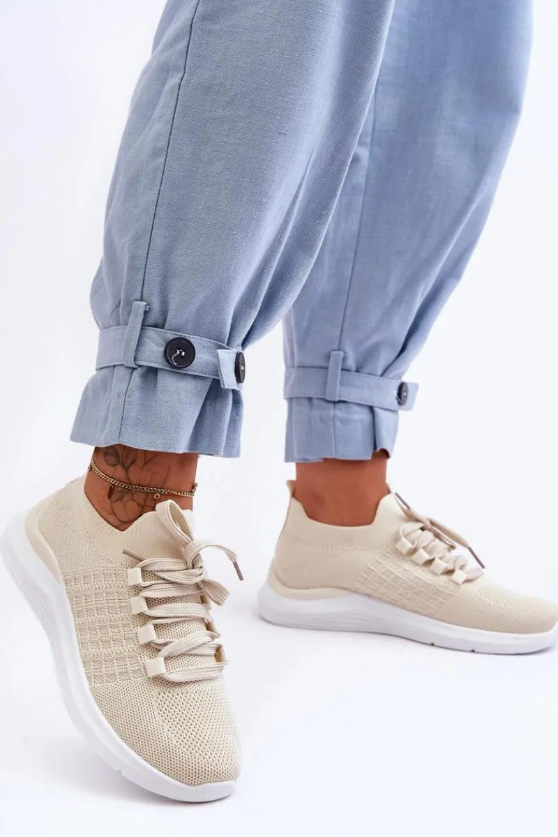 Buty Sportowe Na Platformie|Sneakersy Damskie>Boto Klasyczne Damskie Buty Sportowe Jasnobeżowe Nikilla