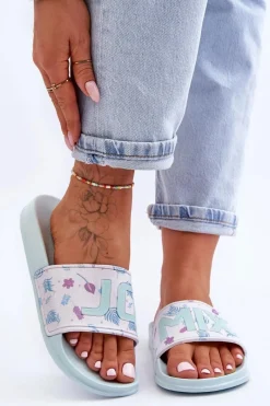 Best Boto Klasyczne Damskie Klapki Jasnozielone Jomix