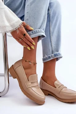 Mokasyny Damskie Skórzane|Mokasyny Na Platformie><noscript><img width=