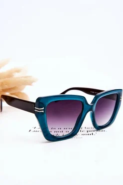 Best Boto Klasyczne Damskie Okulary Przeciwsłoneczne V110061 Zielono-Czarne