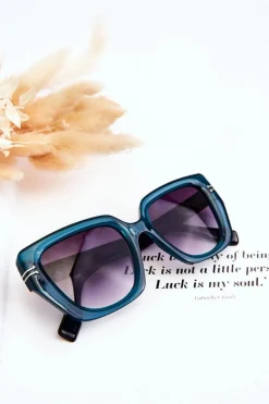 Best Boto Klasyczne Damskie Okulary Przeciwsłoneczne V110061 Zielono-Czarne