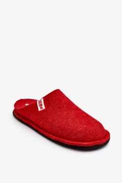 Best Klasyczne Damskie Papcie Big Star KK276012 Czerwone Damskie Kapcie Klasyczne
