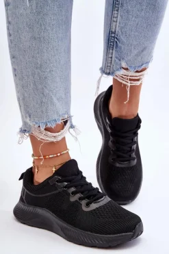 Buty Sportowe Na Platformie|Sneakersy Damskie>Boto Klasyczne Damskie Sportowe Buty Sznurowane Czarne Darla Czarny