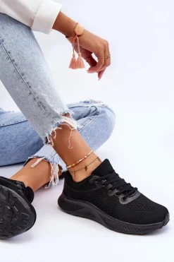 Buty Sportowe Na Platformie|Sneakersy Damskie></noscript>Boto Klasyczne Damskie Sportowe Buty Sznurowane Czarne Darla Czarny