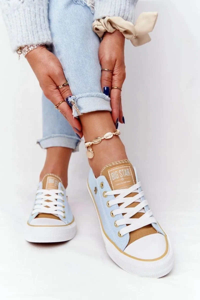 Sale Klasyczne Damskie Trampki BIG STAR HH274457 Niebieskie Damskie Trampki Damskie Big Star|Trampki Damskie Niskie
