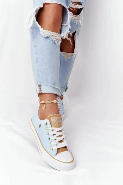 Sale Klasyczne Damskie Trampki BIG STAR HH274457 Niebieskie Damskie Trampki Damskie Big Star|Trampki Damskie Niskie