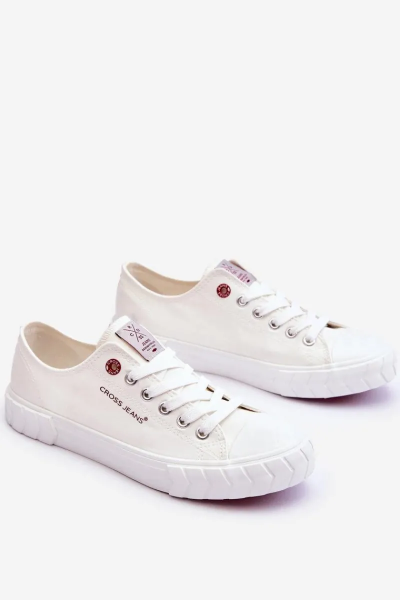 Sale Klasyczne Damskie Trampki LL2R4052 Białe Damskie Trampki Damskie Cross Jeans|Trampki Damskie Niskie