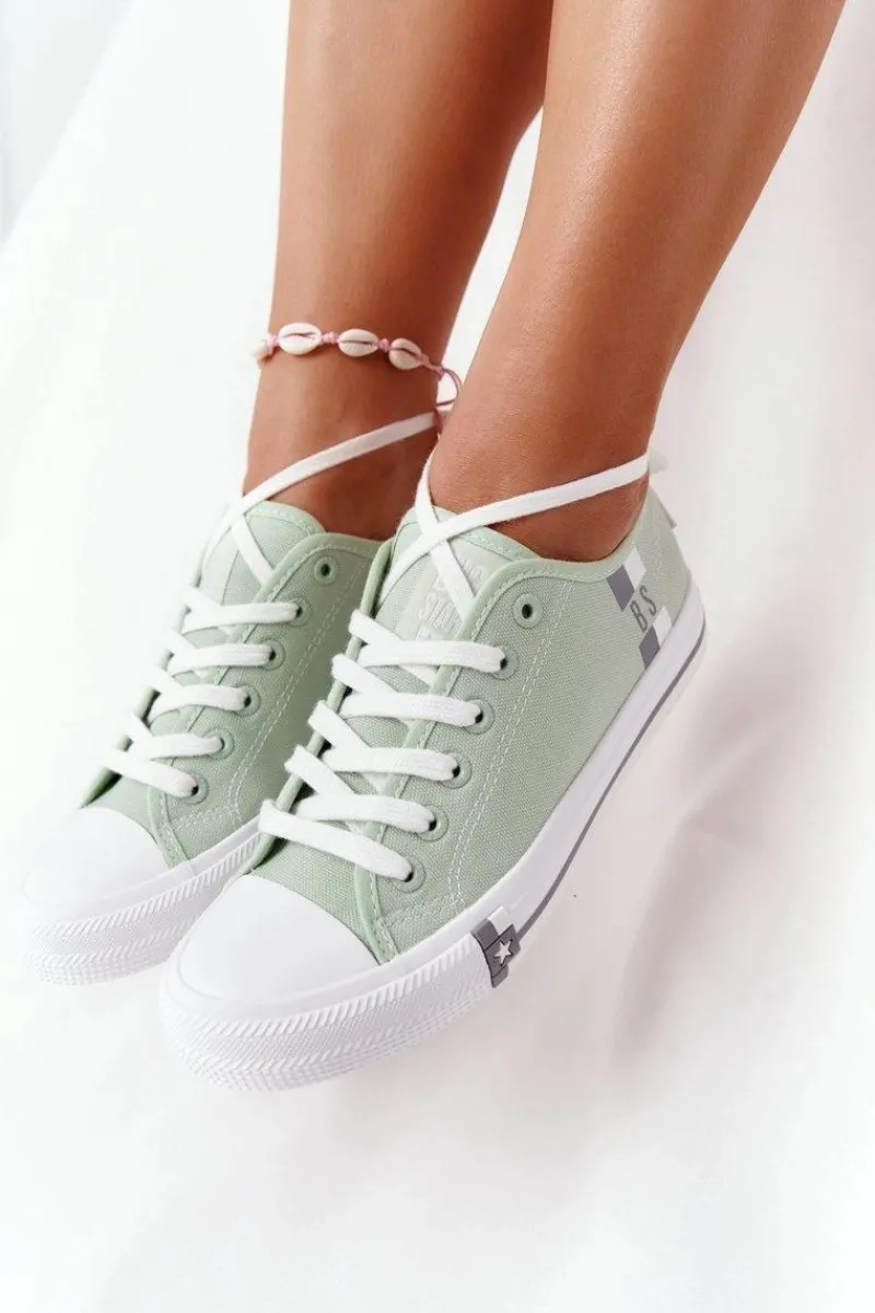 Clearance Big Star Shoes Klasyczne Damskie Trampki BIG STAR HH274112 Zielone