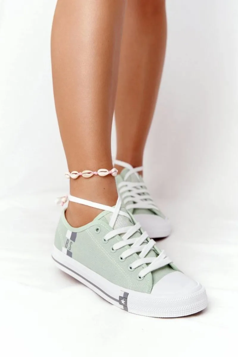 Clearance Big Star Shoes Klasyczne Damskie Trampki BIG STAR HH274112 Zielone