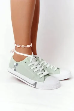 Clearance Big Star Shoes Klasyczne Damskie Trampki BIG STAR HH274112 Zielone