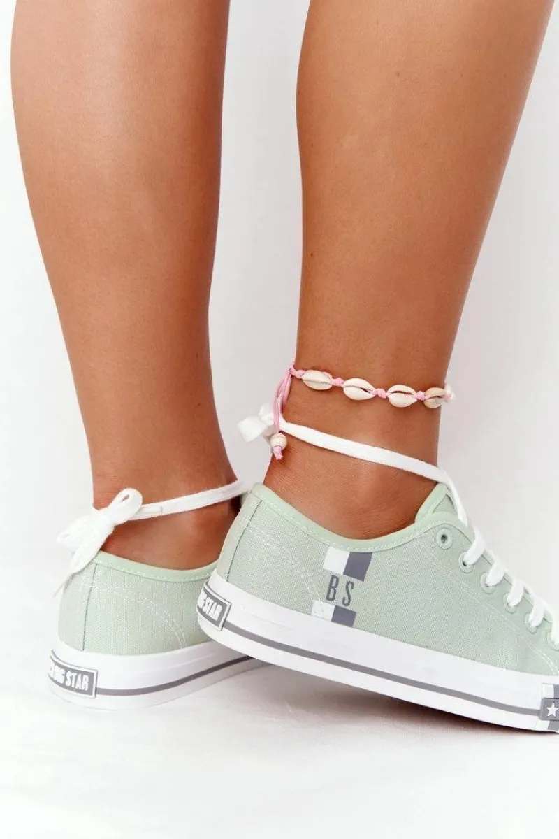 Clearance Big Star Shoes Klasyczne Damskie Trampki BIG STAR HH274112 Zielone