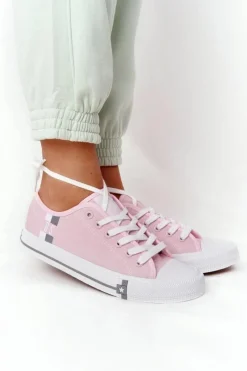 Trampki Damskie Big Star|Trampki Damskie Niskie></noscript>Big Star Shoes Klasyczne Damskie Trampki BIG STAR HH274110 Jasny Róż