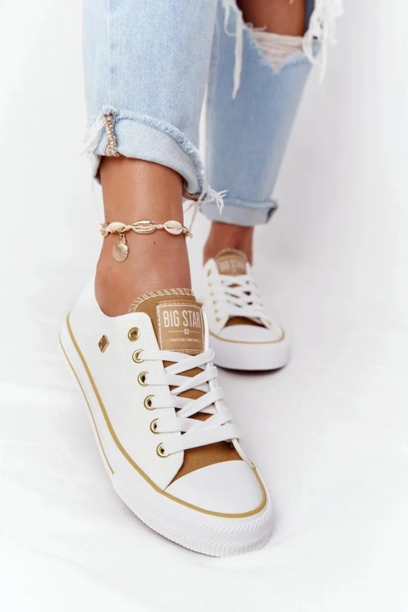 Trampki Damskie Big Star|Trampki Damskie Niskie>Big Star Shoes Klasyczne Damskie Trampki BIG STAR HH274458 Białe