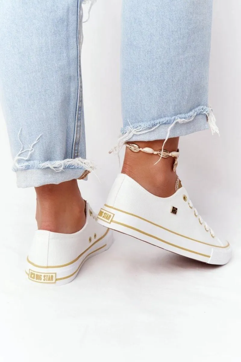 Trampki Damskie Big Star|Trampki Damskie Niskie>Big Star Shoes Klasyczne Damskie Trampki BIG STAR HH274458 Białe