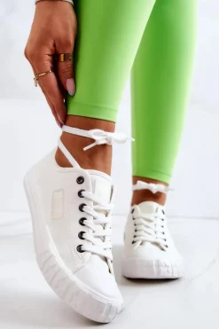 Trampki Damskie Big Star|Trampki Damskie Niskie>Big Star Shoes Klasyczne Damskie Trampki BIG STAR JJ274493 Białe