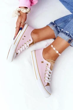 Hot Big Star Shoes Klasyczne Damskie Trampki BIG STAR HH274455 Różowe