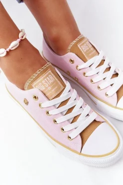 Hot Big Star Shoes Klasyczne Damskie Trampki BIG STAR HH274455 Różowe