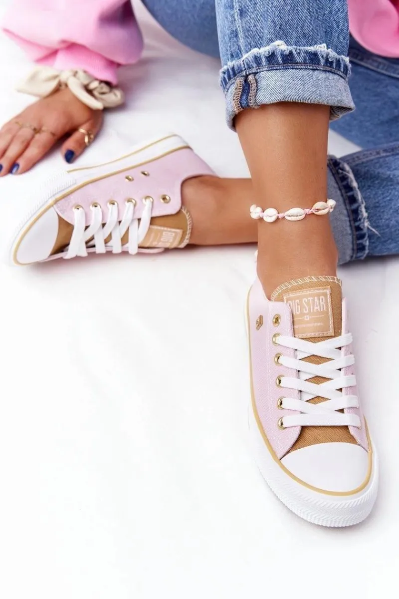 Hot Big Star Shoes Klasyczne Damskie Trampki BIG STAR HH274455 Różowe