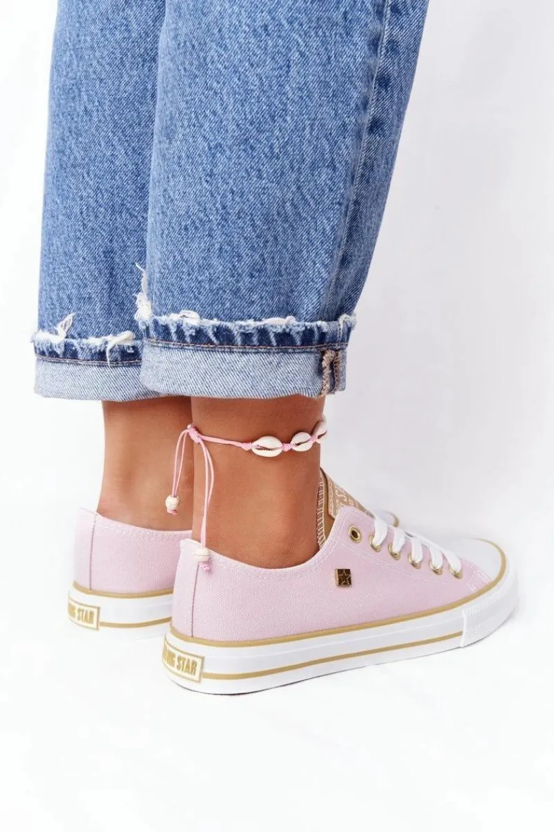 Hot Big Star Shoes Klasyczne Damskie Trampki BIG STAR HH274455 Różowe