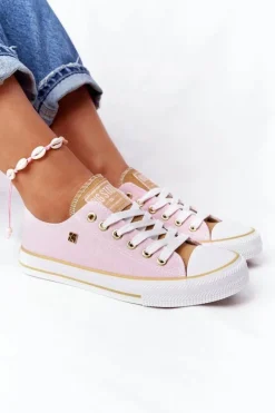 Hot Big Star Shoes Klasyczne Damskie Trampki BIG STAR HH274455 Różowe