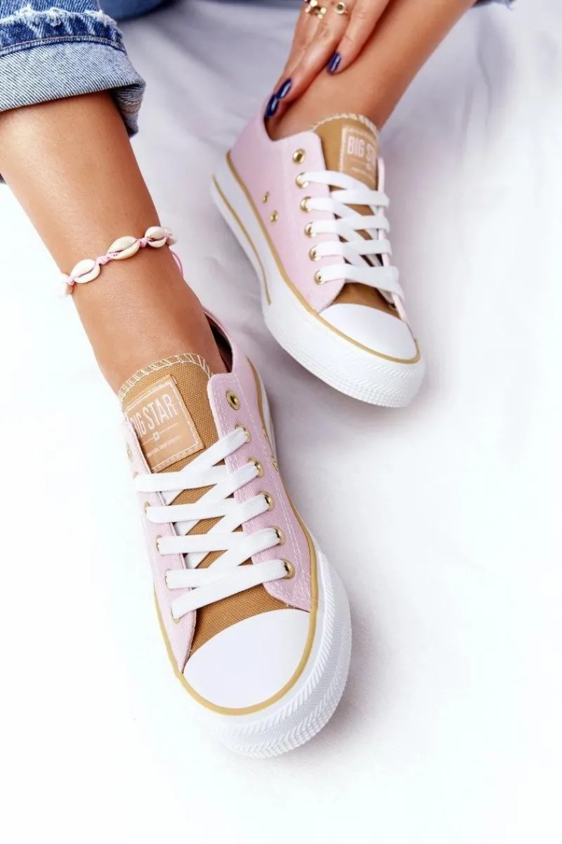 Hot Big Star Shoes Klasyczne Damskie Trampki BIG STAR HH274455 Różowe