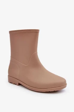 Kalosze Damskie>Boto Klasyczne Damskie Wsuwane Kalosze Beżowe Solihia