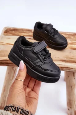 Chłopięce|Dziewczęce>Boto Klasyczne Dziecięce Buty Sportowe Czarne Marlin Czarny