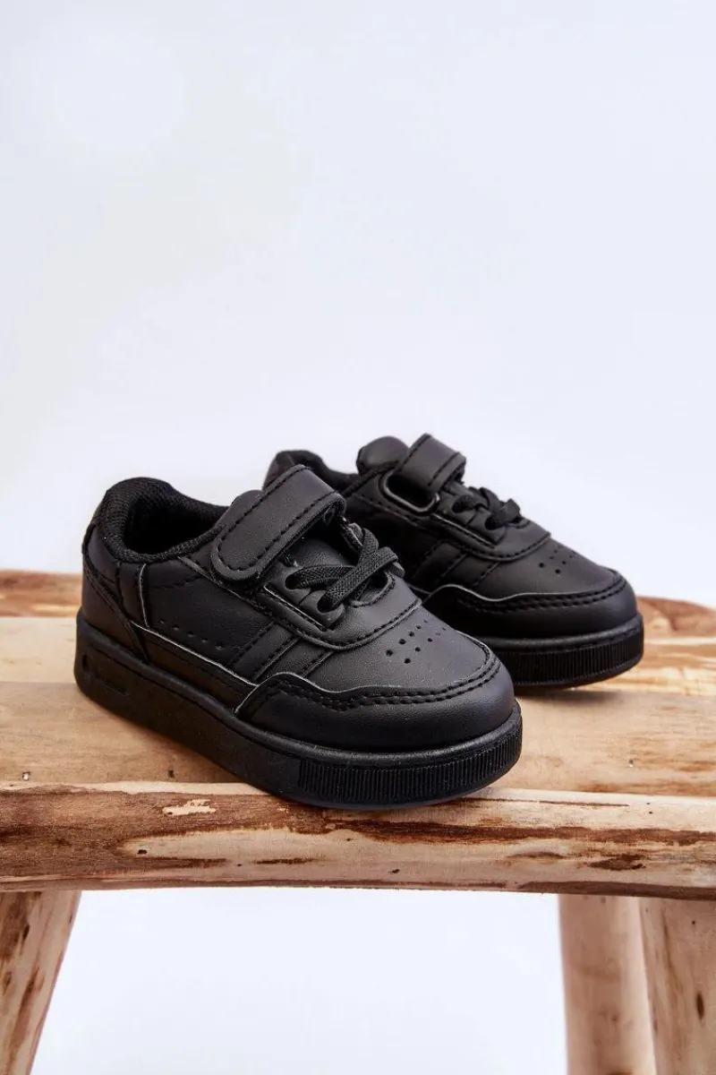 Chłopięce|Dziewczęce>Boto Klasyczne Dziecięce Buty Sportowe Czarne Marlin Czarny