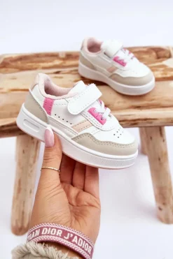 Chłopięce|Dziewczęce>Boto Klasyczne Dziecięce Buty Sportowe Biało-Różowe Marlin