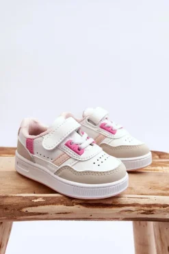 Chłopięce|Dziewczęce></noscript>Boto Klasyczne Dziecięce Buty Sportowe Biało-Różowe Marlin