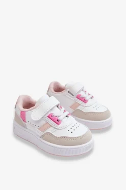Chłopięce|Dziewczęce></noscript>Boto Klasyczne Dziecięce Buty Sportowe Biało-Różowe Marlin