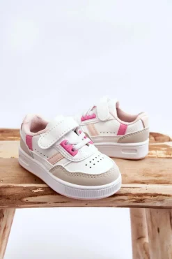 Chłopięce|Dziewczęce></noscript>Boto Klasyczne Dziecięce Buty Sportowe Biało-Różowe Marlin