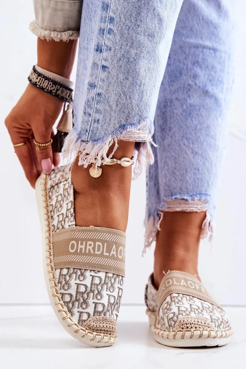 Outlet Boto Klasyczne Espadryle Beżowe Warm Time