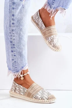 Outlet Boto Klasyczne Espadryle Beżowe Warm Time