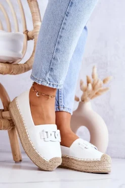 New Klasyczne Espadryle Na Platformie Białe Julianne Damskie Czarne Espadryle