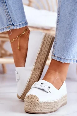 New Klasyczne Espadryle Na Platformie Białe Julianne Damskie Czarne Espadryle