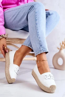 New Klasyczne Espadryle Na Platformie Białe Julianne Damskie Czarne Espadryle