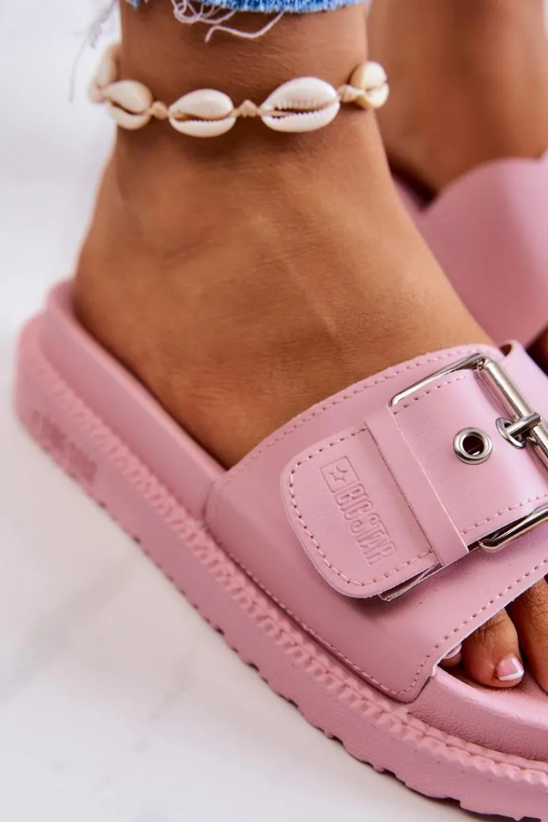 Klapki Damskie Big Star|Klapki Damskie Klasyczne>Big Star Shoes Klasyczne Klapki Damskie Big Star JJ274A308 Różowe Różowy