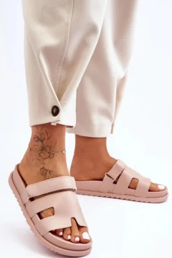 Outlet Klasyczne Klapki Damskie Beżowe Molie Damskie Klapki Na Platformie|Klapki Damskie Klasyczne