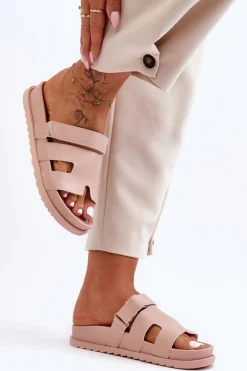 Outlet Klasyczne Klapki Damskie Beżowe Molie Damskie Klapki Na Platformie|Klapki Damskie Klasyczne