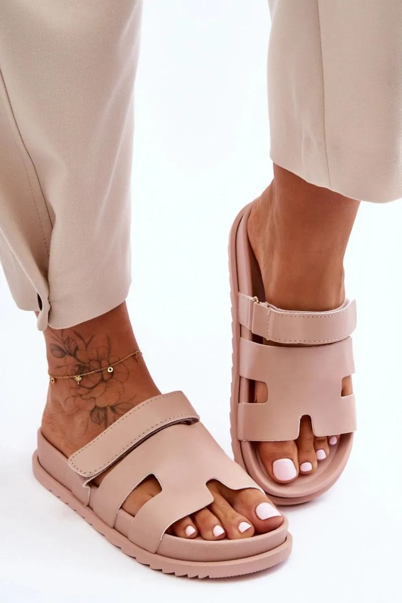 Outlet Klasyczne Klapki Damskie Beżowe Molie Damskie Klapki Na Platformie|Klapki Damskie Klasyczne