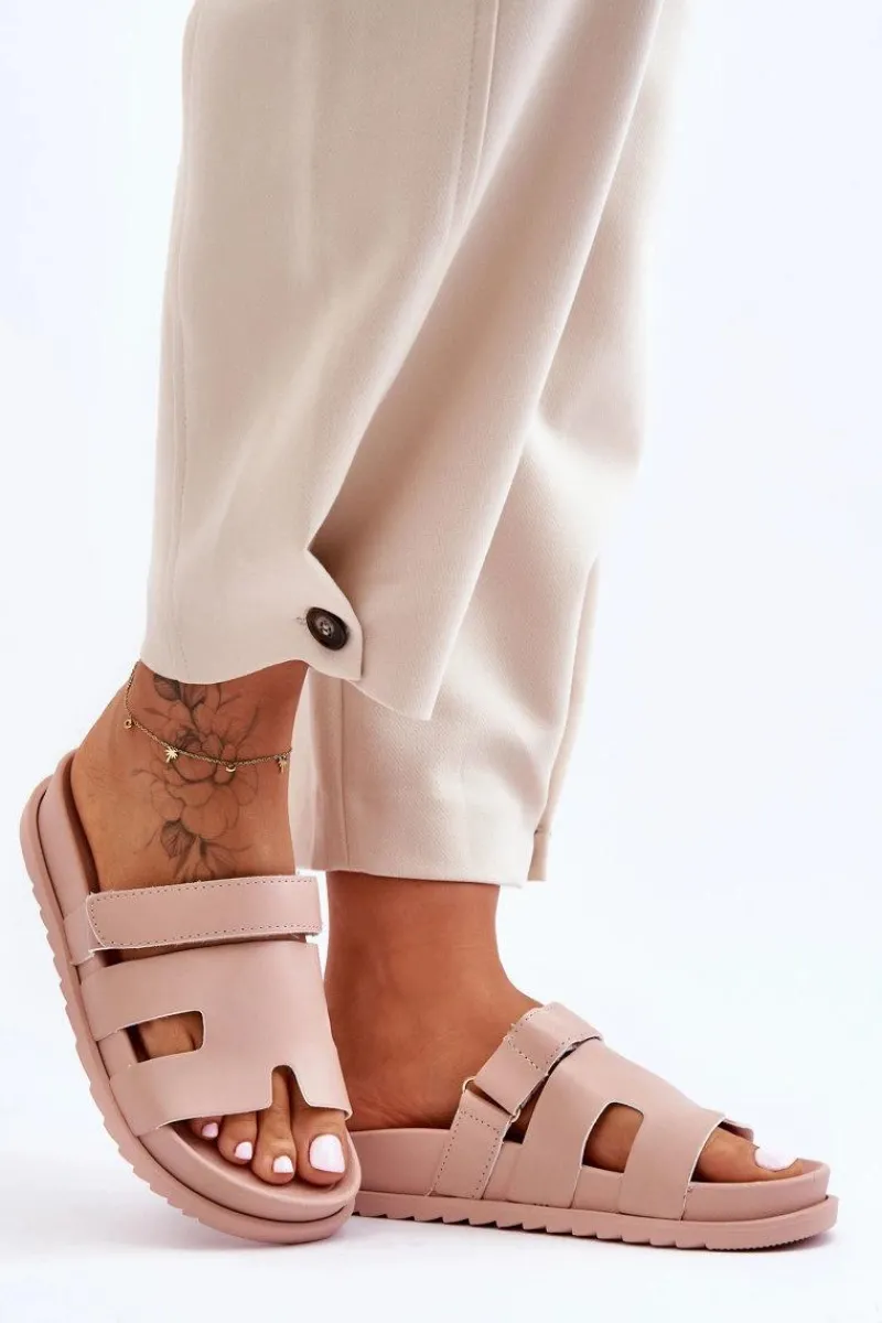 Outlet Klasyczne Klapki Damskie Beżowe Molie Damskie Klapki Na Platformie|Klapki Damskie Klasyczne